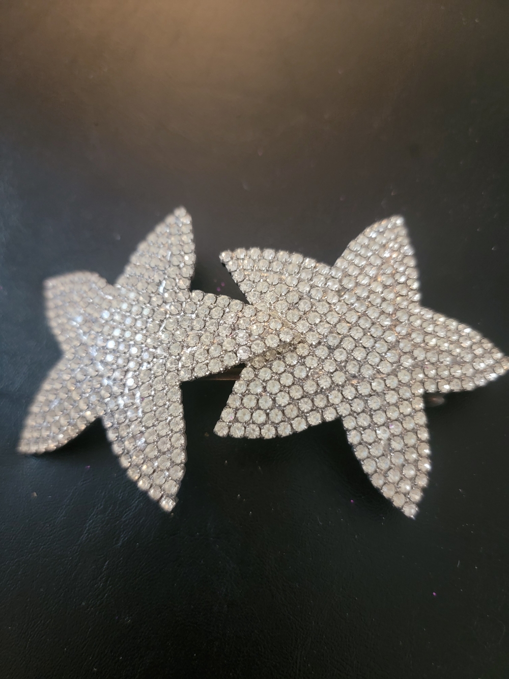 Silver Crystal Starfish Statement Hair Clip